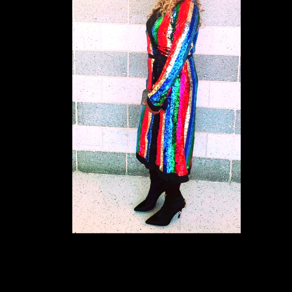 Sequin wrap dress